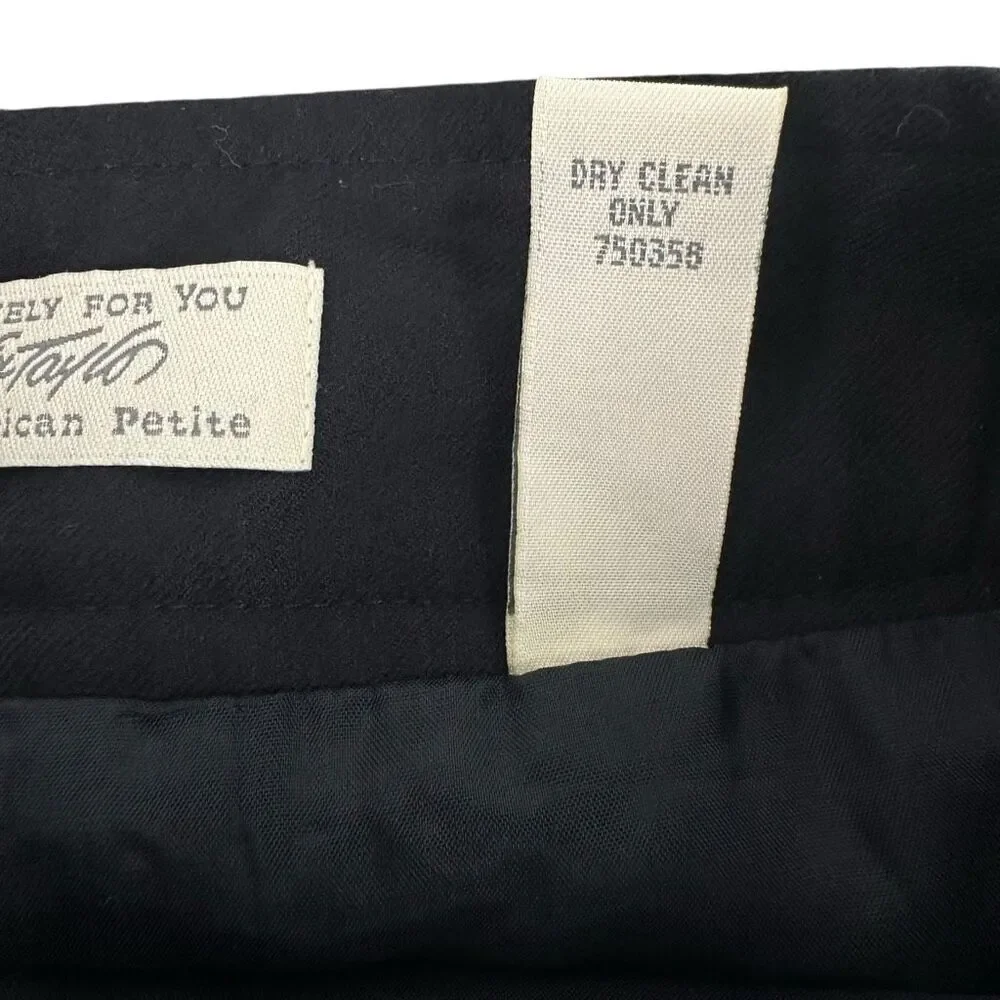 Lord & Taylor 6P Wrap Skirt Wool Navy